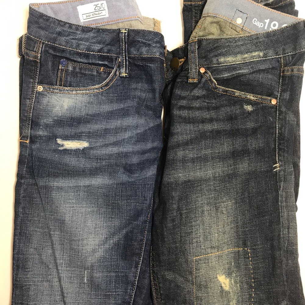 2 PAIR GAP JEANS LOT  Easy Straight 25/0, 1 is BNWT Original owner PRICE FIRM! - Picture 5 of 13